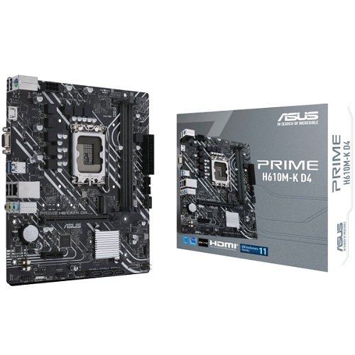 Asus PRIME H610M-K D4 LGA1700P DDR4 Ses+GLan HDMI D-Sub M2 SATA USB3.2  mATX - 90MB1A10-M0EAY0