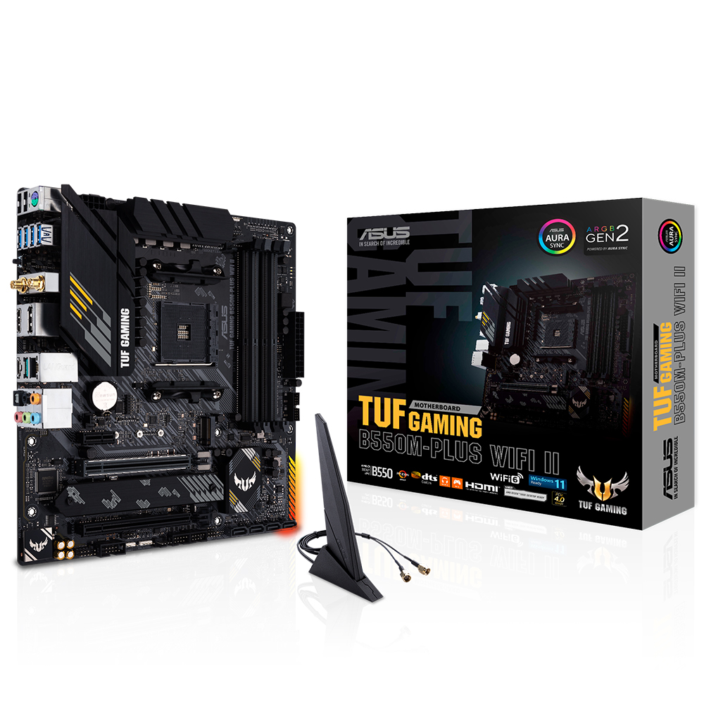 Asus TUF GAMING B550M-PLUS WIFI II AM4 DDR4 Ses+GLan HDMI DP 2xM2 USB3.2 mATX - 90MB19Y0-M0EAY0