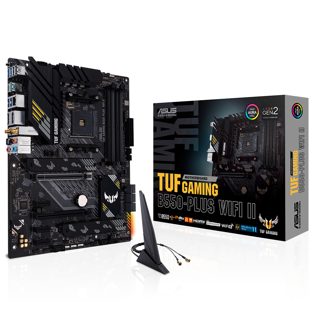 Asus TUF GAMING B550-PLUS WIFI II AM4 DDR4 Ses+GLan HDMI DP M2 USB3.2 128GB ATX - 90MB19U0-M0EAY0