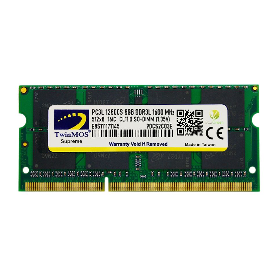 Twinmos Sodimm 8GB 1600Mhz 1.35V DDR3 Kutulu Notebook Bellek (MDD3L8GB1600N) - MDD3L8GB1600N