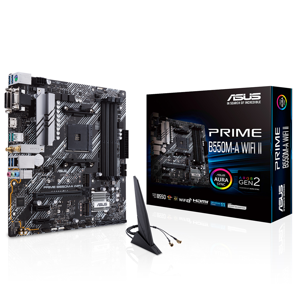 Asus PRIME B550M-A WIFI II AM4 DDR4 Ses+GLan HDMI DVI-D D-Sub 2xM2 USB3.2 mATX - 90MB19X0-M0EAY0