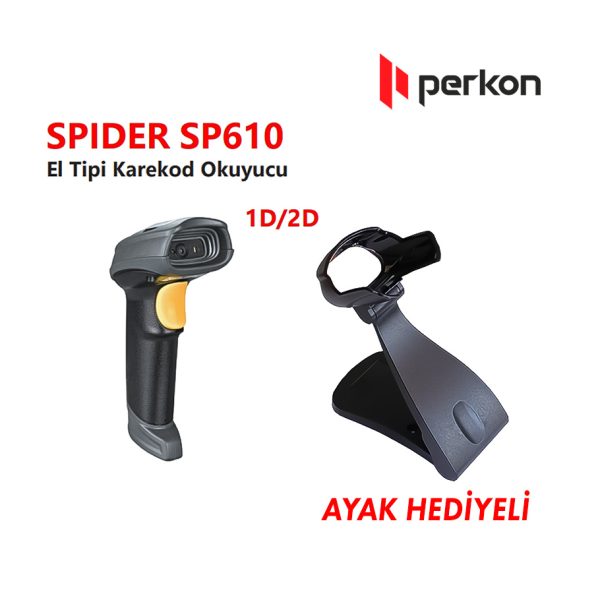 PERKON SPIDER SP610 USB 1D-2D (Karekod) Okuyucu (Ayak Dahil) - SP610
