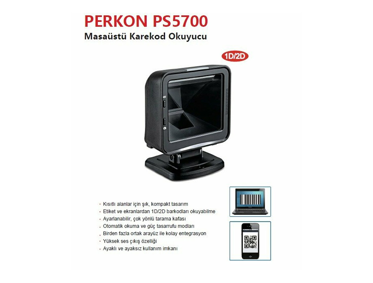 PERKON PS5700 USB 1D-2D (Karekod) Barkod Okuyucu - PS5700