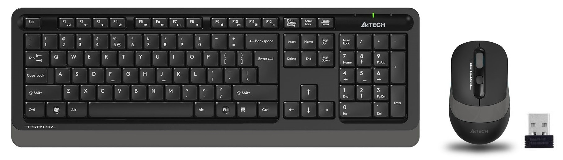 A4 TECH FG1010 2.4G GRİ Q FN-MM KLV+OPT. MOU 2000D - FG1010 Q GREY