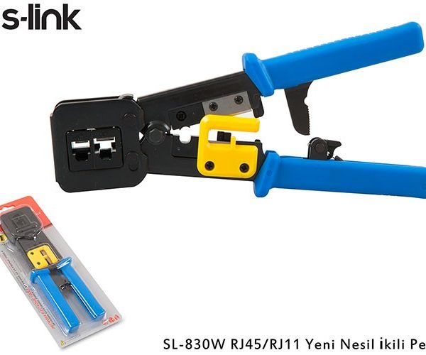 S-LINK SL-830W RJ45/RJ11 Yeni Nesil İkili Pense(Yeni Nesil JAK Uyumludur) - SL-830W