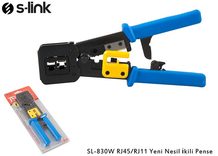 S-LINK SL-830W RJ45/RJ11 Yeni Nesil İkili Pense(Yeni Nesil JAK Uyumludur) - SL-830W