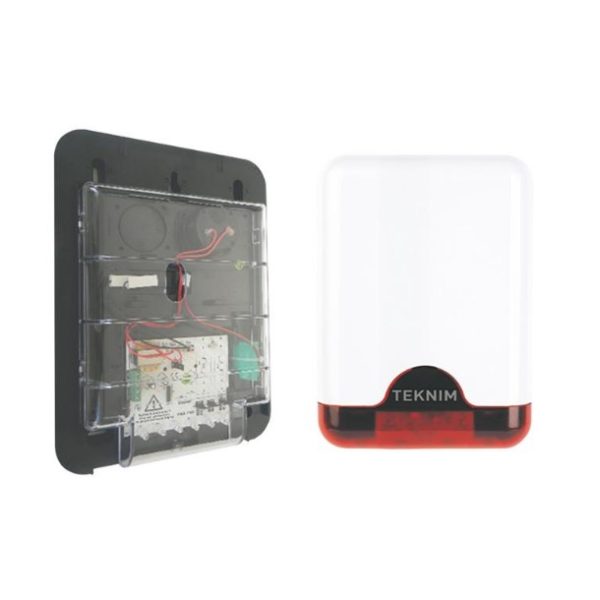 TEKNİM VAS-741RP Kırmızı Pencereli Harici Siren (Plastik İç Koruma) - VAS-741RP
