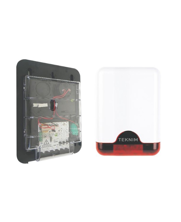 TEKNİM VAS-741RP Kırmızı Pencereli Harici Siren (Plastik İç Koruma) - VAS-741RP