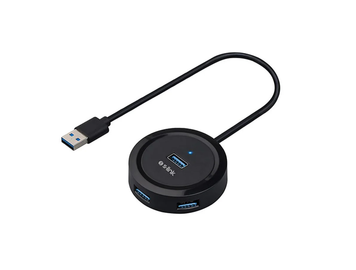 S-LINK Swapp SW-U300 4 Port USB3.0 Siyah USB Çoklayıcı Hub - SW-U300