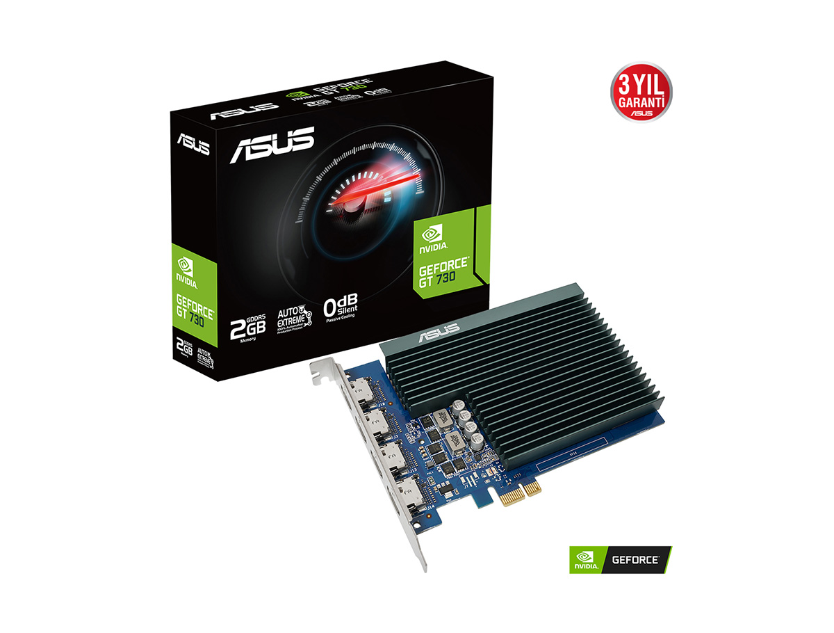 2 GB ASUS GT730-4H-SL-2GD5 GDDR5 Low Profile 64bit - 90YV0H20-M0NA00