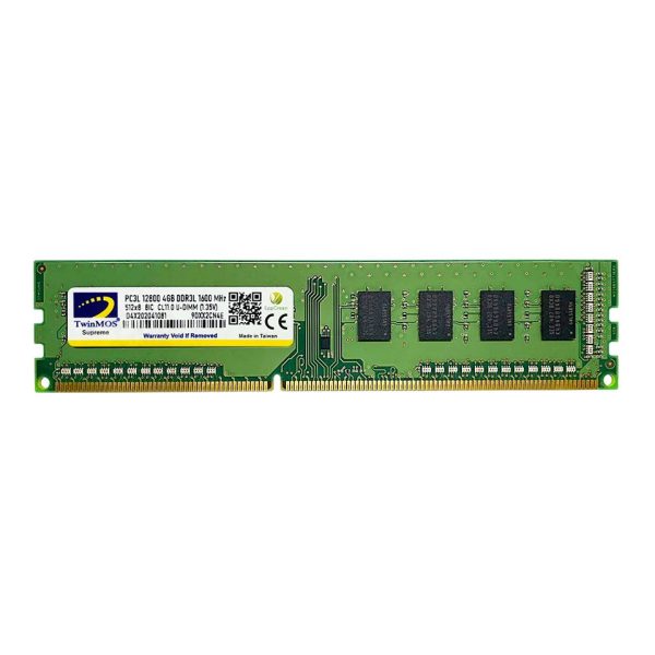 TwinMOS 4GB 1600MHz DDR3 DIMM Ram 1.35V Low Voltage (MDD3L4GB1600D) - Bbi.Isl.Bel.Mas.0089