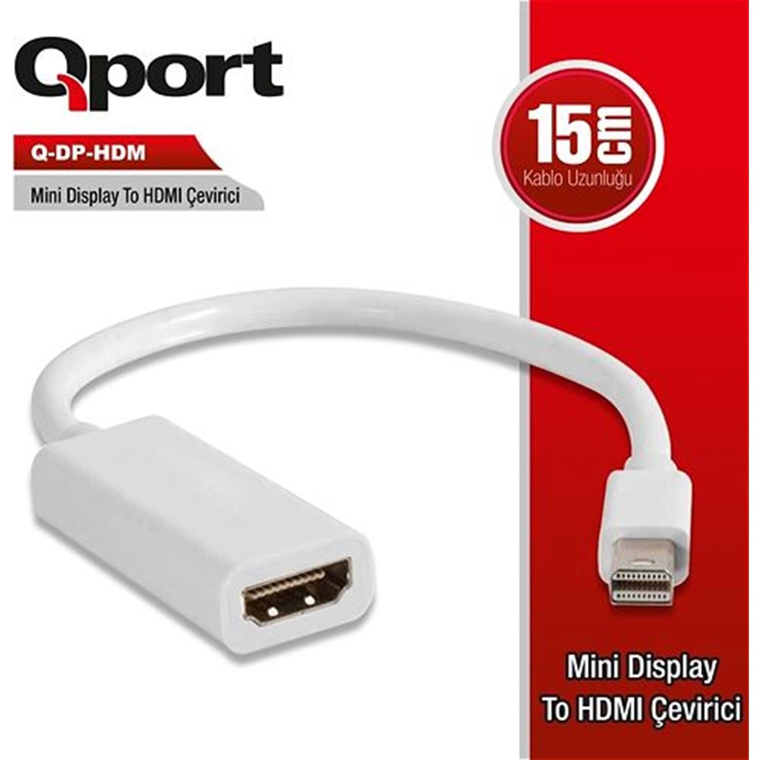 Qport Mini Display Port to Hdmı Çevirici (Q-DP-HDM) - Q-DP-HDM