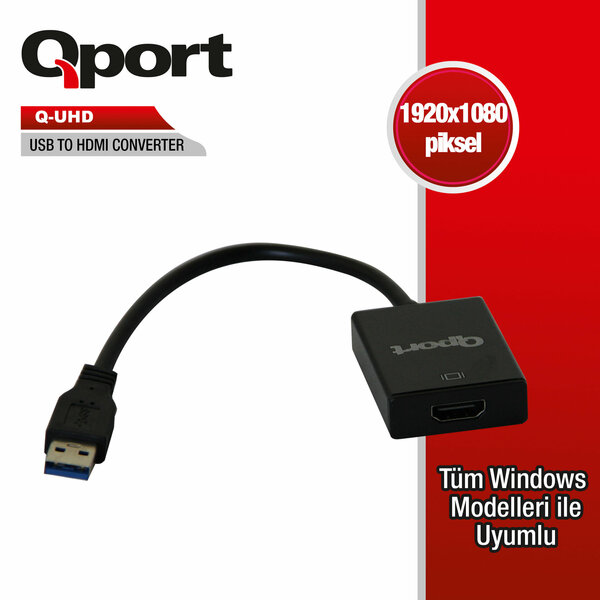 Qport USB 3.0 to HDMI Çevirici (Q-UHD) - Q-UHD