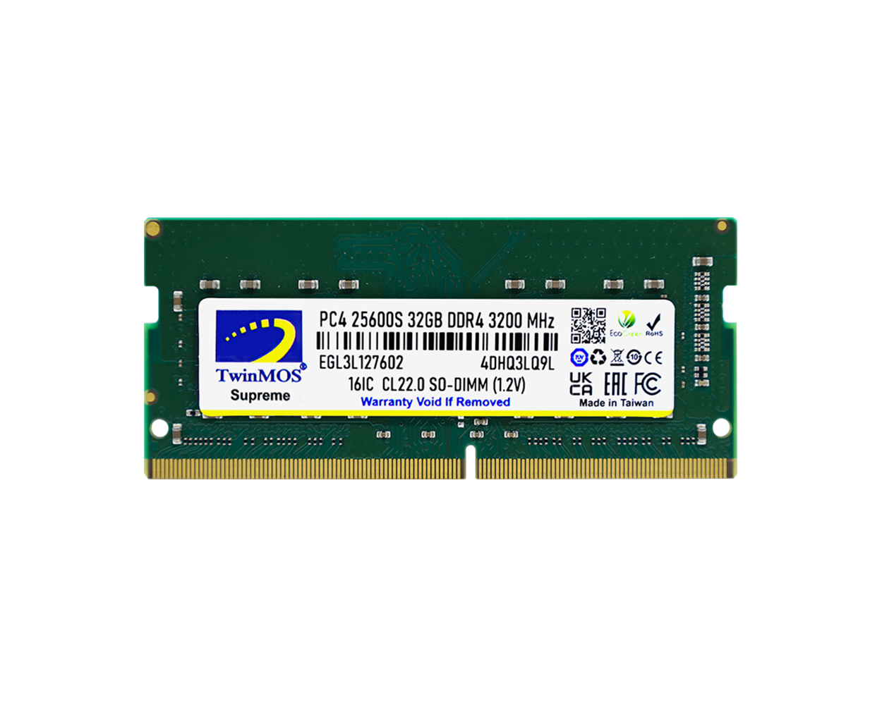 TWINMOS MDD432GB3200N 32GB (Tek Parça) DDR4 3200Mhz Notebook Bellek - 29545