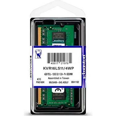 Kingston 4GB 1600MHz DDR3 SODIMM CL11 1.35V (KVR16LS11/4WP) - Bbi.Isl.Bel.Not.0009