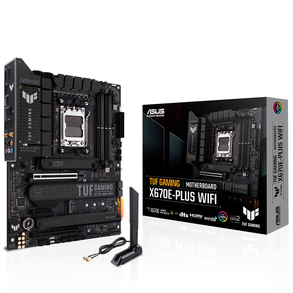 Asus TUF GAMING X670E-PLUS WIFI AM5 DDR5 6400(OC) USB3.2 HDMI DP BT PCIe5.0 ATX - 90MB1BK0-M0EAY0