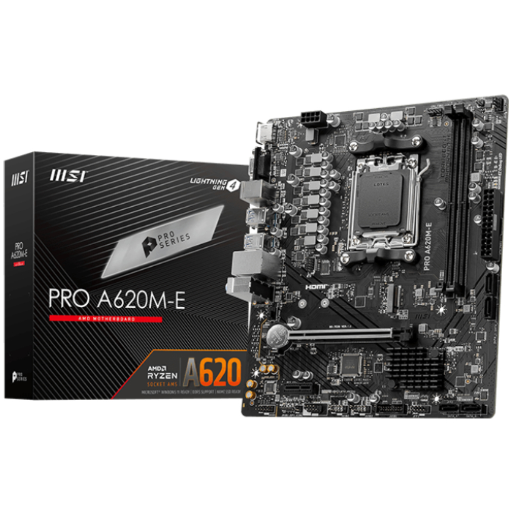 MSI PRO A620M-E A620 DDR5 Vga GLan mATX HDMI M2 USB3.2 AM5 AMD Anakart - 35667