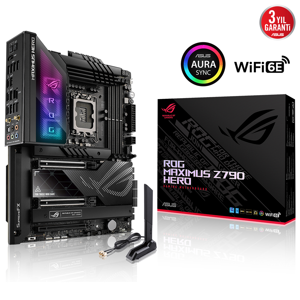 Asus ROG MAXIMUS Z790 HERO 1700P DDR5 7200(OC) HDMI M2 WiFi 6E BT RGB ATX 128GB - 90MB1CI0-M0EAY0