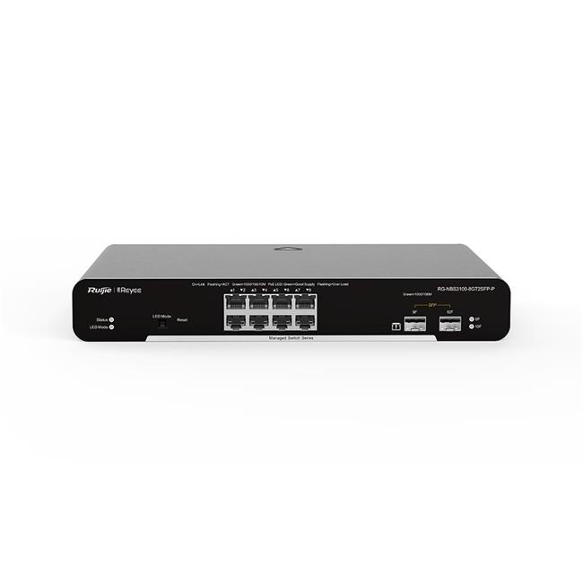 Ruijie Reyee RG-NBS3100-8GT2SFP-P 8-Port Gigabit+2XGB SFP Uplink (125W) Yön. Swi - Net.Swi.Poe.Var.0026