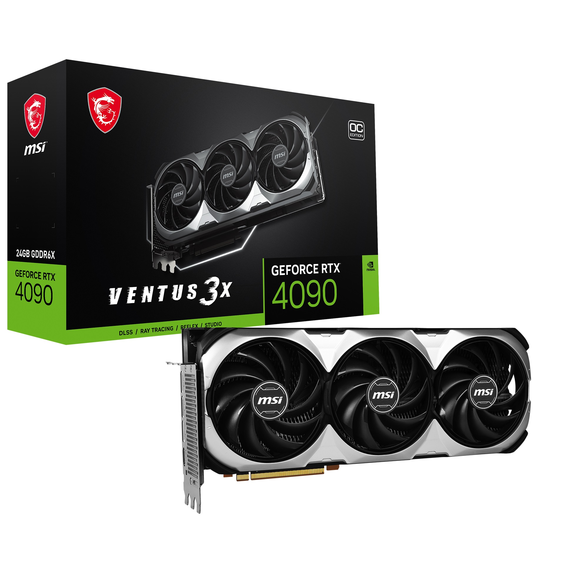 MSI 24GB GEFORCE RTX 4090 VENTUS 3X 24G OC GDDR6X [384Bit] DX12 x16 HDMI 3xDP - RTX 4090 VENTUS 3X 24G O
