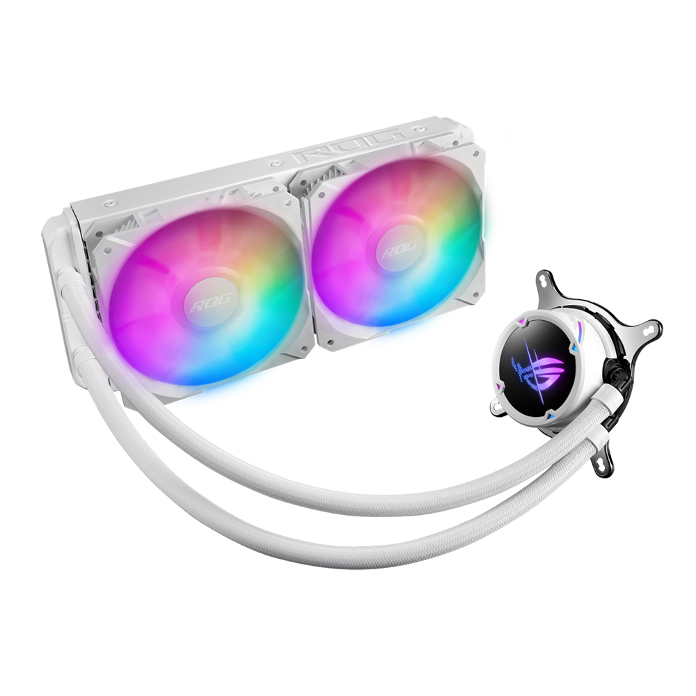 Asus ROG STRIX LC II 240 ARGB V3 AURA SYNC DUAL ROG 120MM CPU soğutucu (Beyaz) - Bbi.Isl.Sog.0040