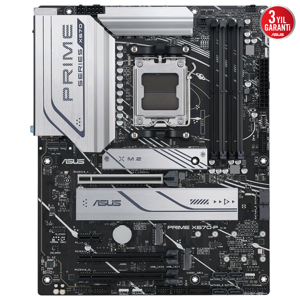 Asus PRIME X670-P AMD X670 DDR5 USB3.2 M.2 DP/HDMI PCI 4.0 AM5 Anakart - Bbi.Isl.Ank.Amd.0036