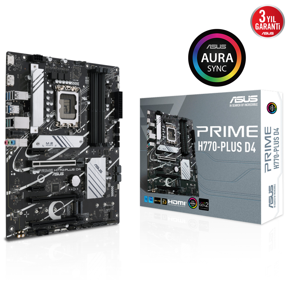 Asus PRIME H770-PLUS D4 1700P DDR4 5066(OC) HDMI DP WIFI M.2 ATX - 90MB1CU0-M0EAY0