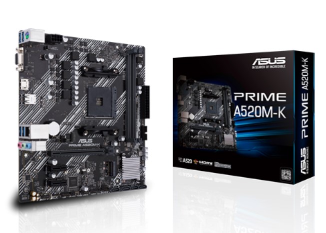 Asus PRIME A520M-K AMD A520 DDR4 4400 USB3.2 M2 HDMI/VGA PCI 3.0 AM4 Anakart - Bbi.Isl.Ekr.Amd.0049