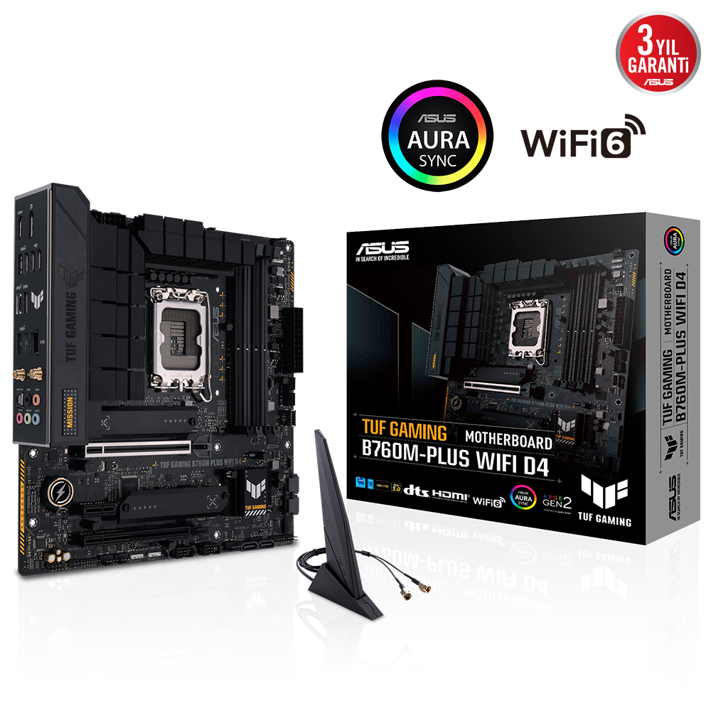 Asus TUF GAMING B760M-PLUS WIFI D4 1700P 5333(OC) HDMI DP M2 WiFi6 BT 128GB mATX - 90MB1DG0-M0EAY0