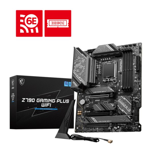 MSI Z790 GAMING PLUS WIFI DDR5 1700P 7200(OC) M.2 PCI-E Gen5 HDMI DP Wifi 6E ATX - Z790 GAMING PLUS WIFI