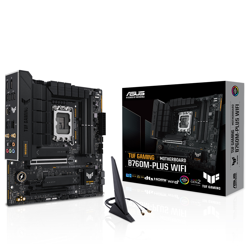 Asus TUF GAMING B760M-PLUS WIFI DDR5 1700P 7200(OC) HDMI VGA M2 WiFi BT RGB mATX - 90MB1ET0-M0EAY0