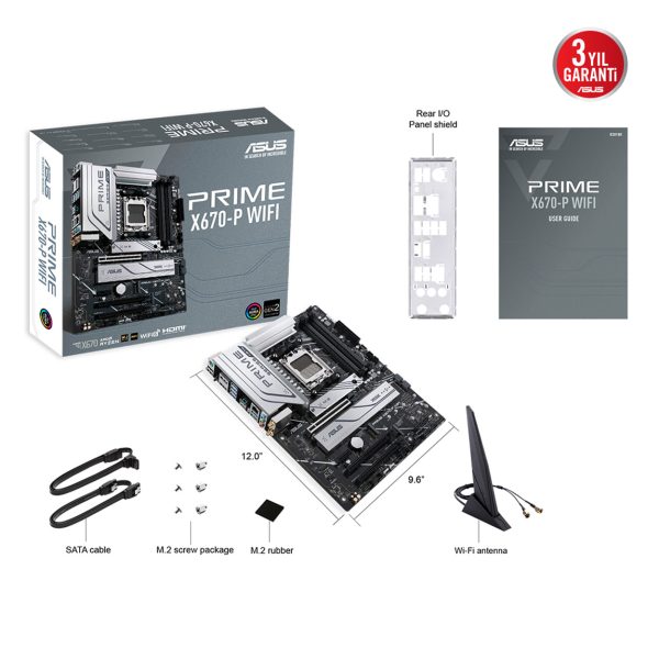 ASUS PRIME X670-P WIFI AMD X670 AM5 DDR5 6400 DP HDMI 3x M2 USB3.2 AX WiFi + BT - 90MB1BV0-M0EAY0