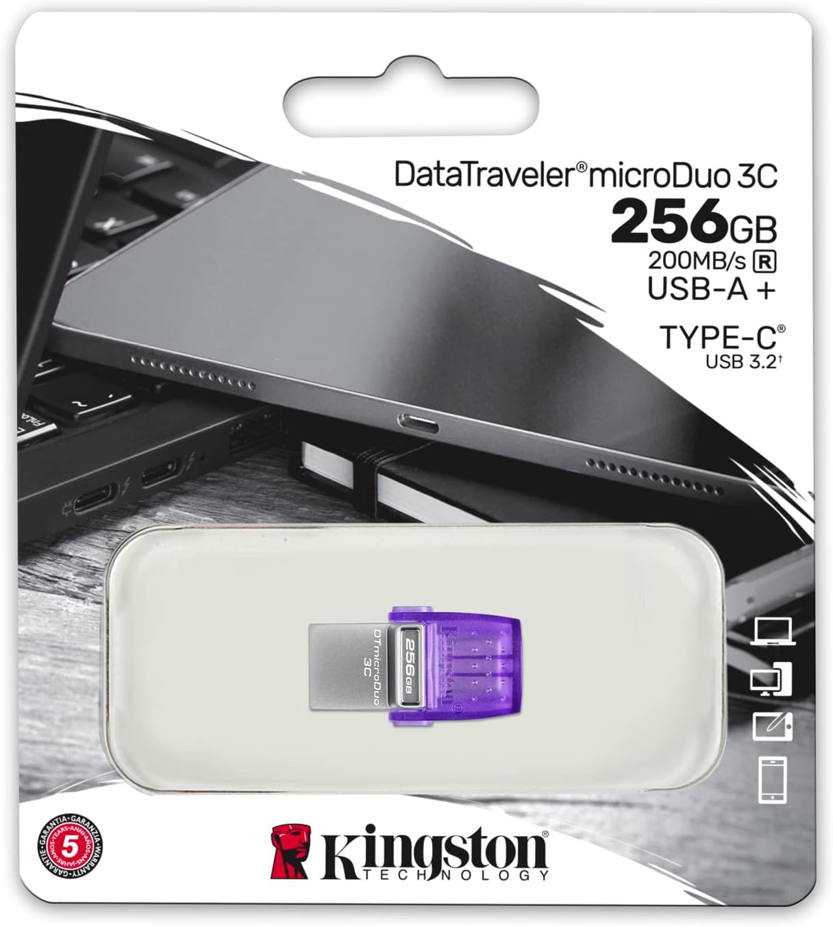 Kingston 256GB DataTraveler Microduo Typc C USB Bellek (DTDUO3CG3/256GB) - DTDUO3CG3/256GB