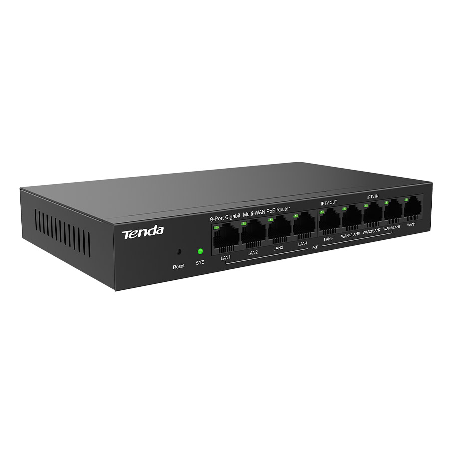 TENDA G0-8G-POE 9 Port Gigabit Ethernet PoE Router - G0-8G-POE