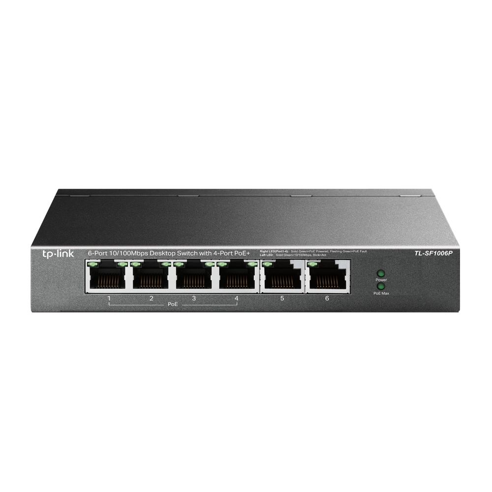 Tp-Link 6Port TL-SF1006P 10/100 4xPoE Desktop Yönetilemez Switch - TL-SF1006P