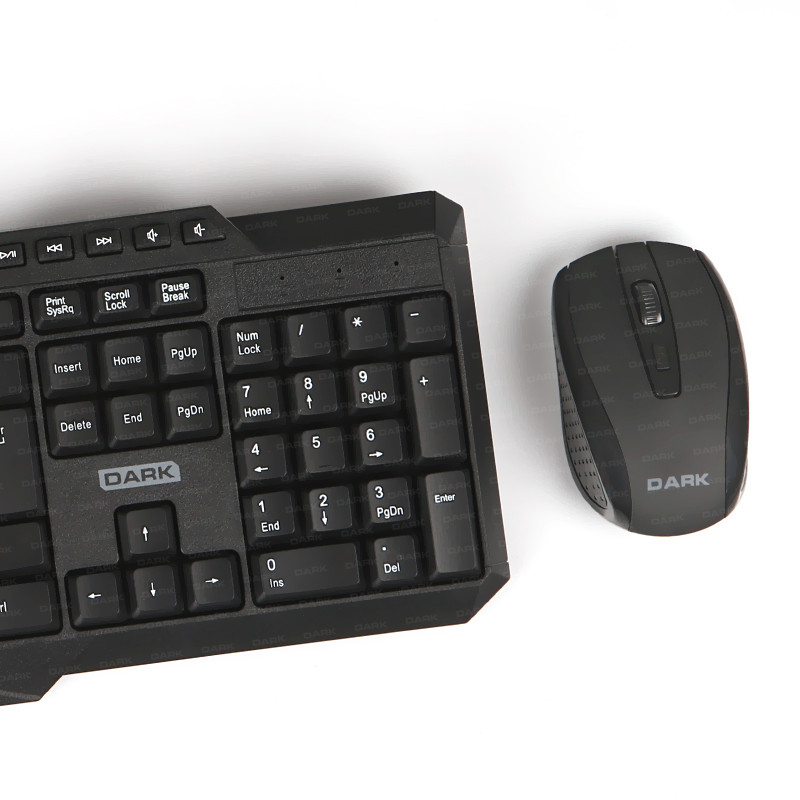 Dark Multimedia Butonlu Türkçe Q Kablosuz Set Siyah (DK-AC-KMW1000) - DK-AC-KMW1000