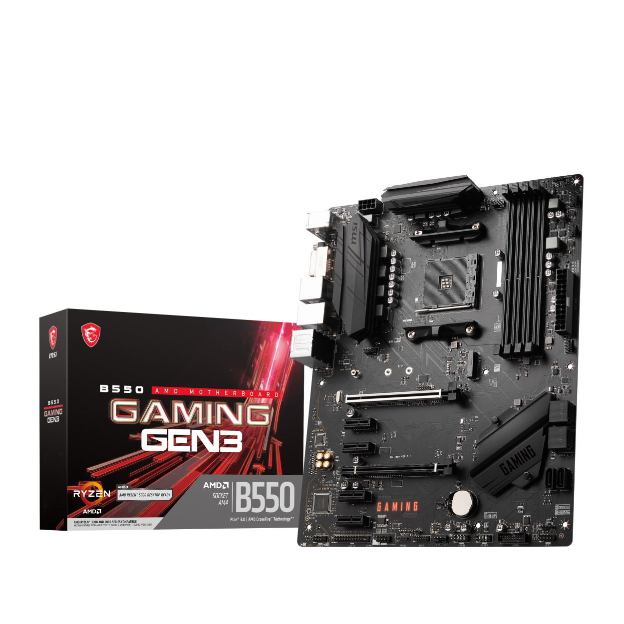 MSI B550 GAMING GEN3 AM4 DDR4 4400(OC) HDMI DVI-D M2 USB3.2 ATX(BLK) - B550 GAMING GEN3_BLK