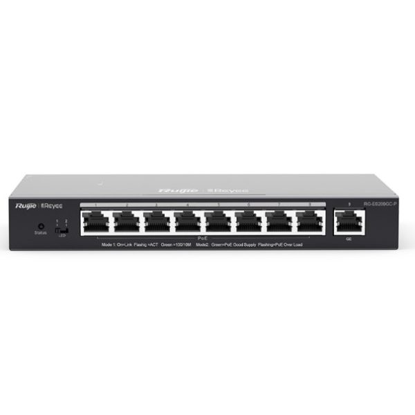 Ruijie Reyee RG-ES209GC-P 8-Port+1Port Uplink Cloud Yönetilebilir 120W Poe Switc - Net.Swi.Swi.Var.0022
