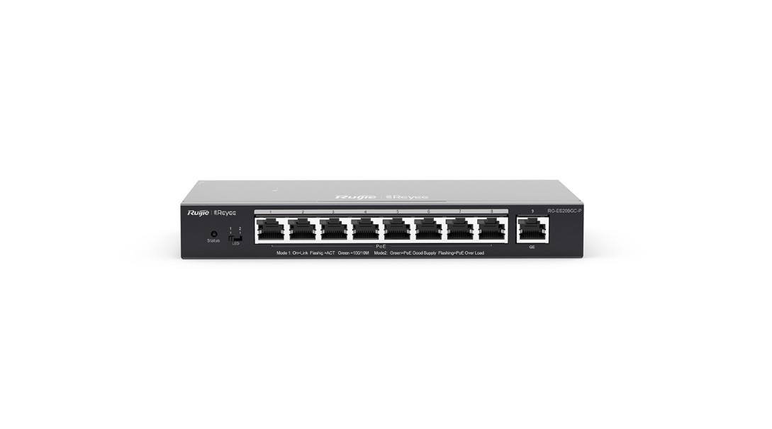Ruijie Reyee RG-ES209GC-P 8-Port+1Port Uplink Cloud Yönetilebilir 120W Poe Switc - Net.Swi.Swi.Var.0022