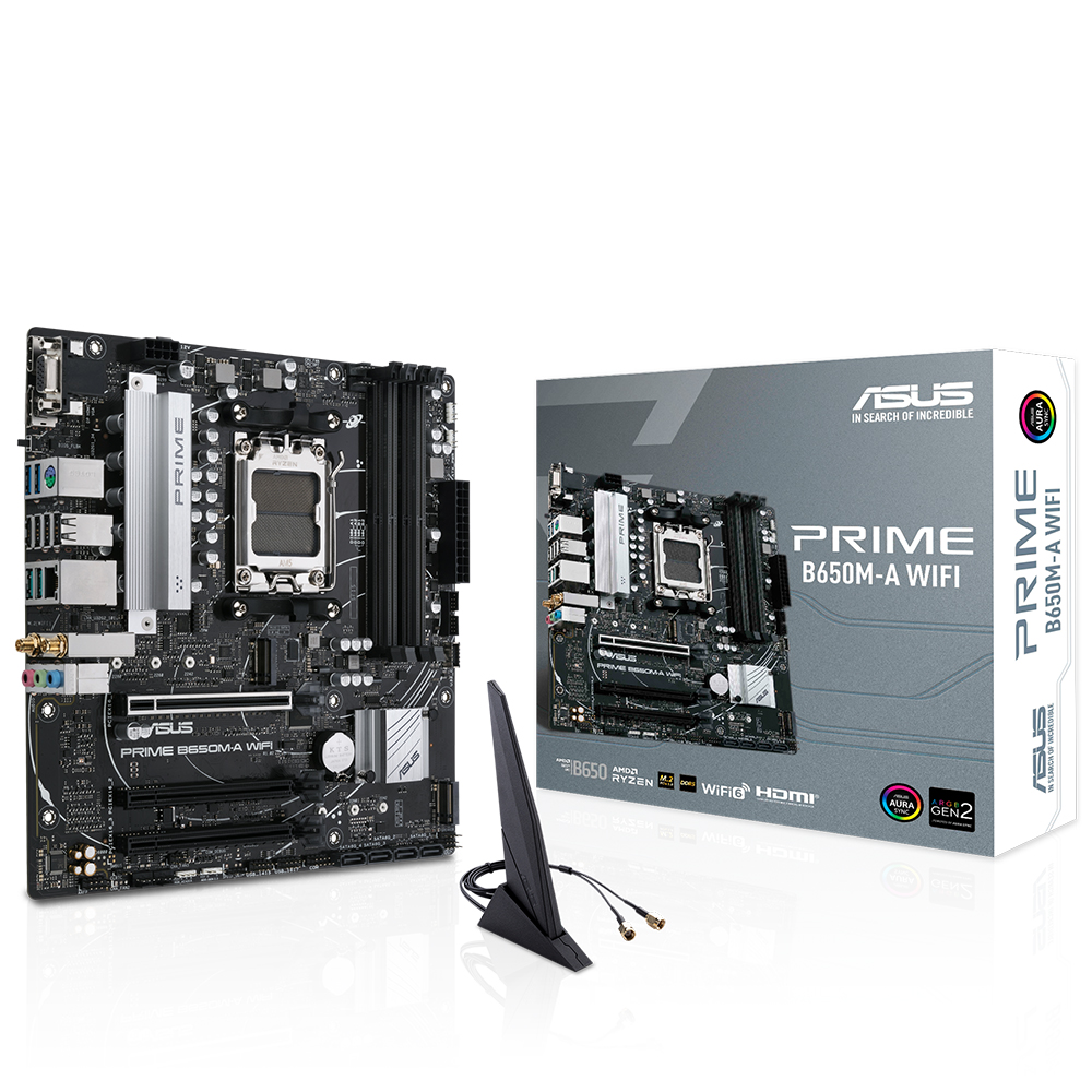 Asus PRIME B650M-A WIFI DDR5 AM5 6400(OC) HDMI DP VGA WiFi BT RGB 128GB mATX - 90MB1C00-M0EAY0