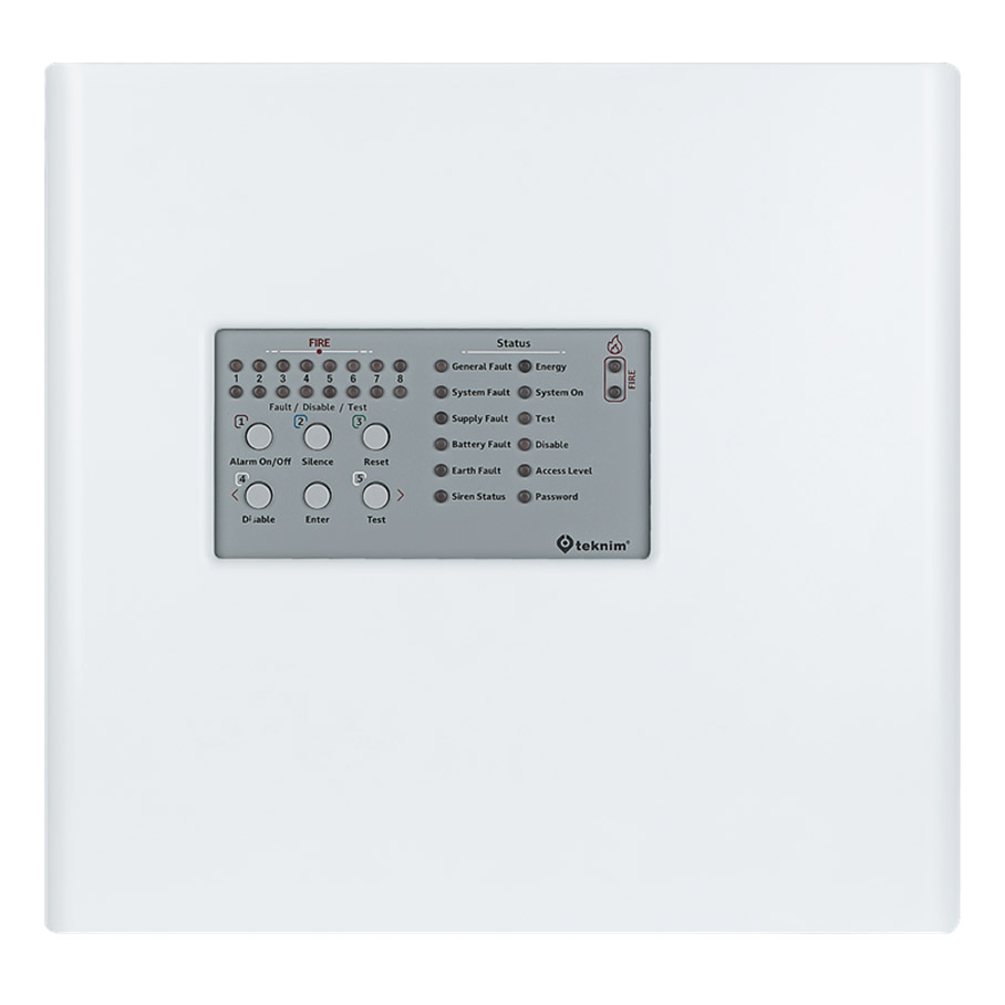 TEKNİM TFP-4408P 8 BÖLGELİ PLASTİK KASA KONVANSİYONEL YANGIN ALARM PANELİ - TFP-4408P