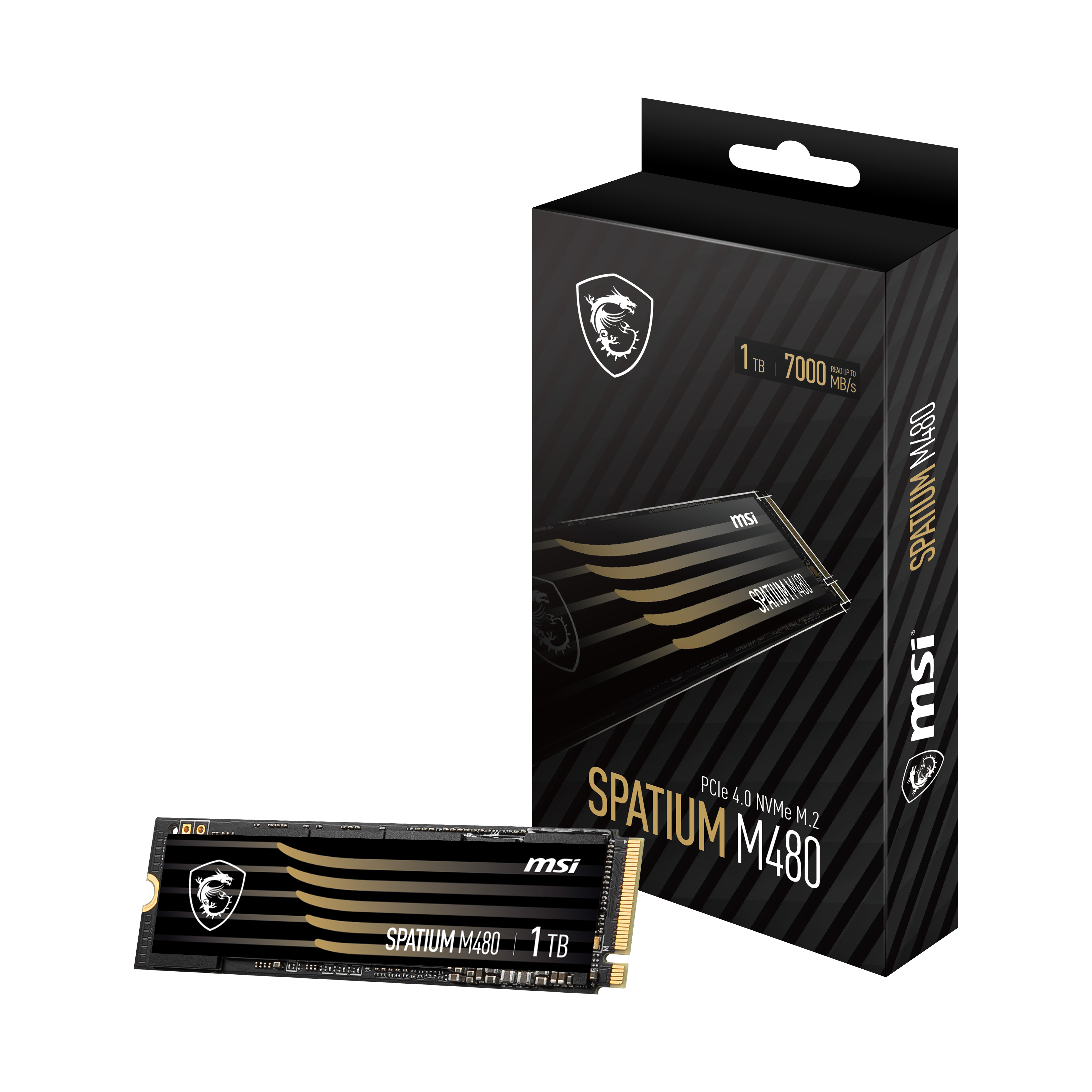 MSI 1TB SPATIUM M480 PRO PCIE 4.0 NVME M.2 1TB HS SSD 7400-6000MB/s - M480 PRO PCIE 4.0 NVME