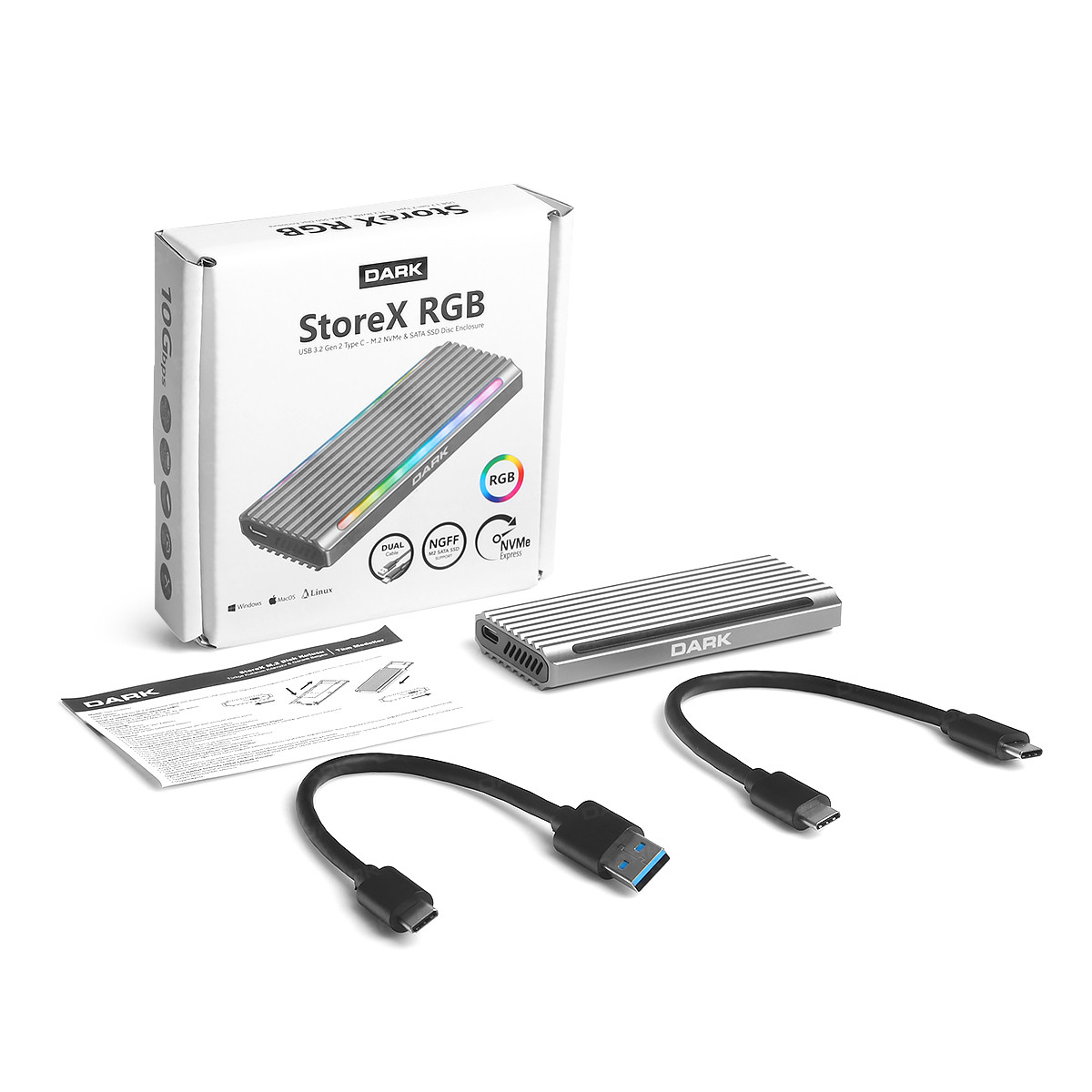 Dark USB Type-C Gen2 - M2 NVMe Sata SSD Disk Kutusu [DK-AC-DSEM5] - DK-AC-DSEM5
