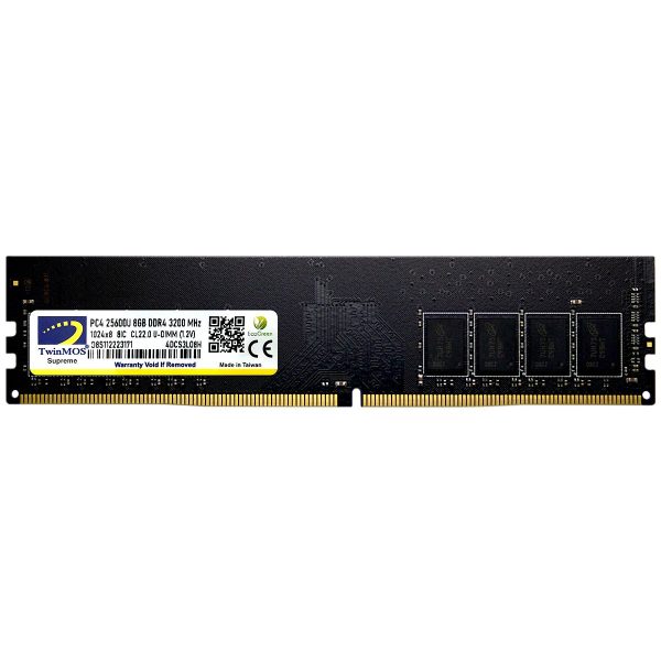 TwinMOS 8GB 3200MHz DDR4 DIMM Ram (MDD48GB3200D) - Bbi.Isl.Bel.Mas.0095