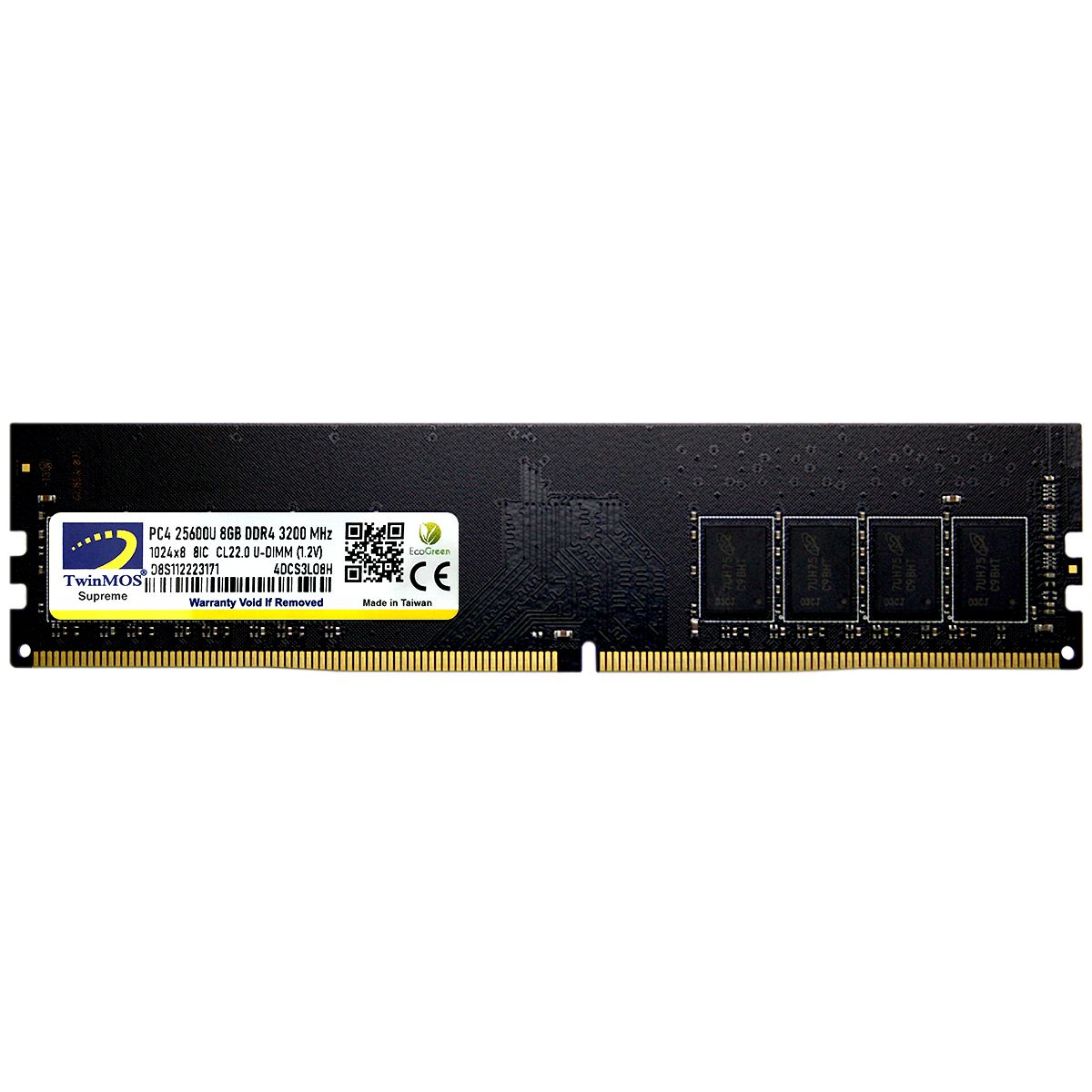 TwinMOS 8GB 3200MHz DDR4 DIMM Ram (MDD48GB3200D) - Bbi.Isl.Bel.Mas.0095