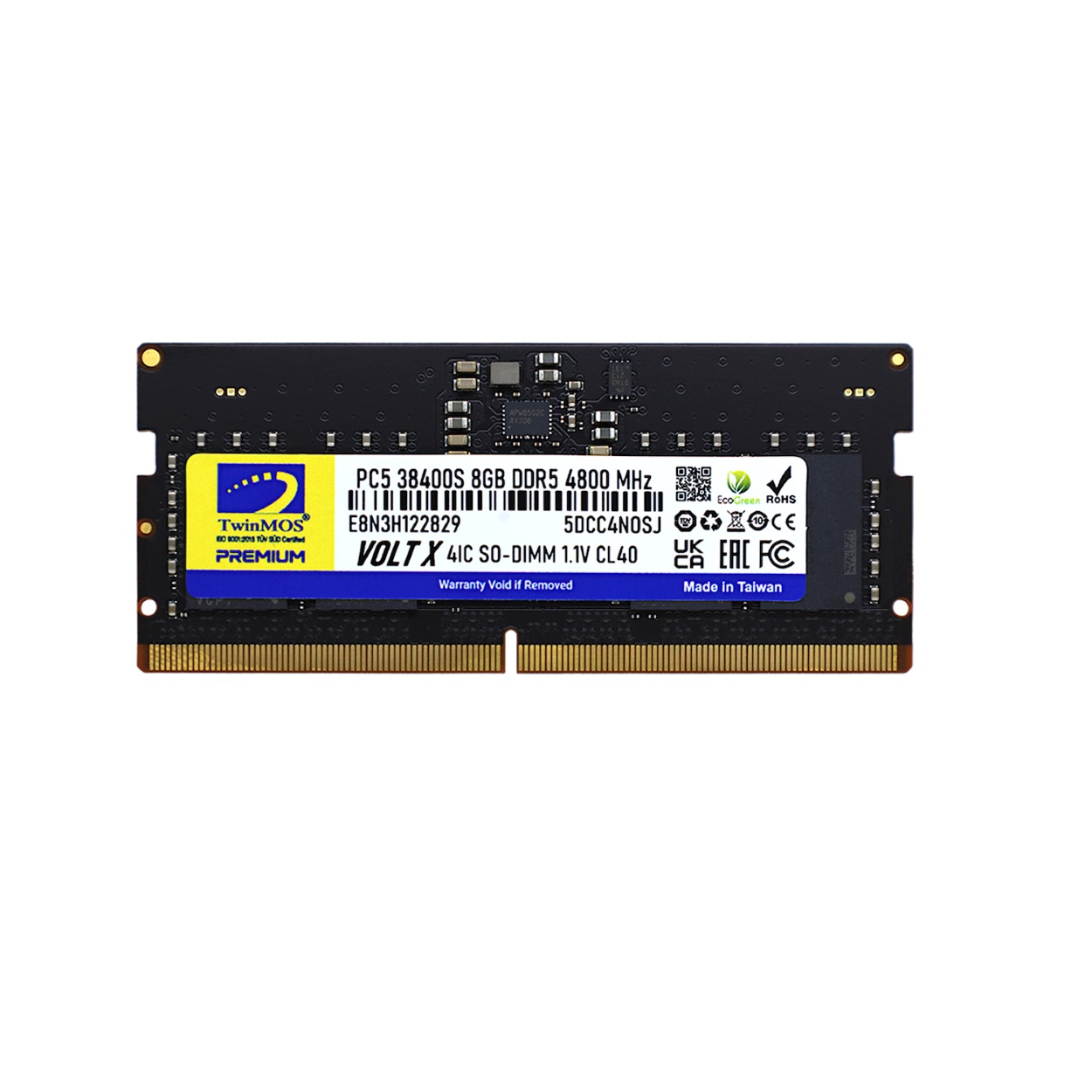 Twinmos Sodimm 8GB 4800MHz DDR5 CL40 Notebook Bellek (TMD58GB4800S40) - TMD58GB4800S40