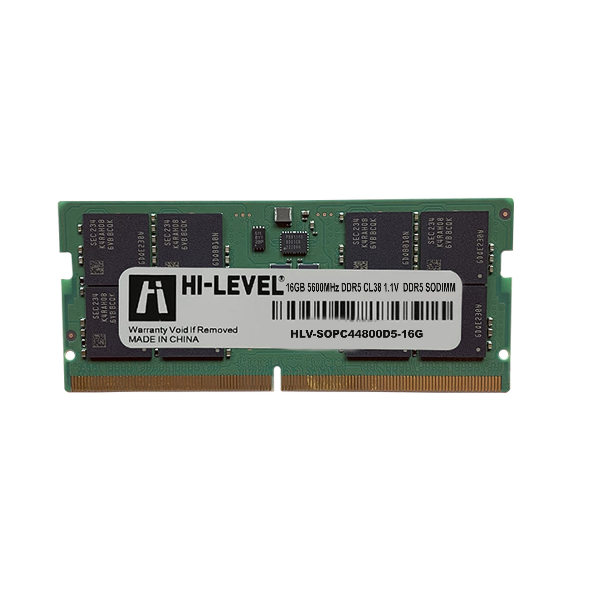 Hi-Level 16GB 5600MHz DDR5 Sodimm Kutulu (HLV-SOPC44800D5/16G) - HLV-SOPC44800D5/16G