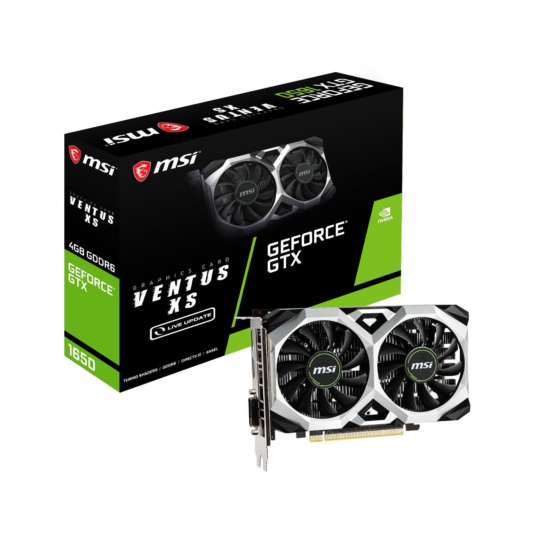 MSI 4GB GEFORCE GTX 1650 D6 VENTUS XS GDDR6 [128Bit] HDMI DP DVI - GTX 1650 D6 VENTUS XS
