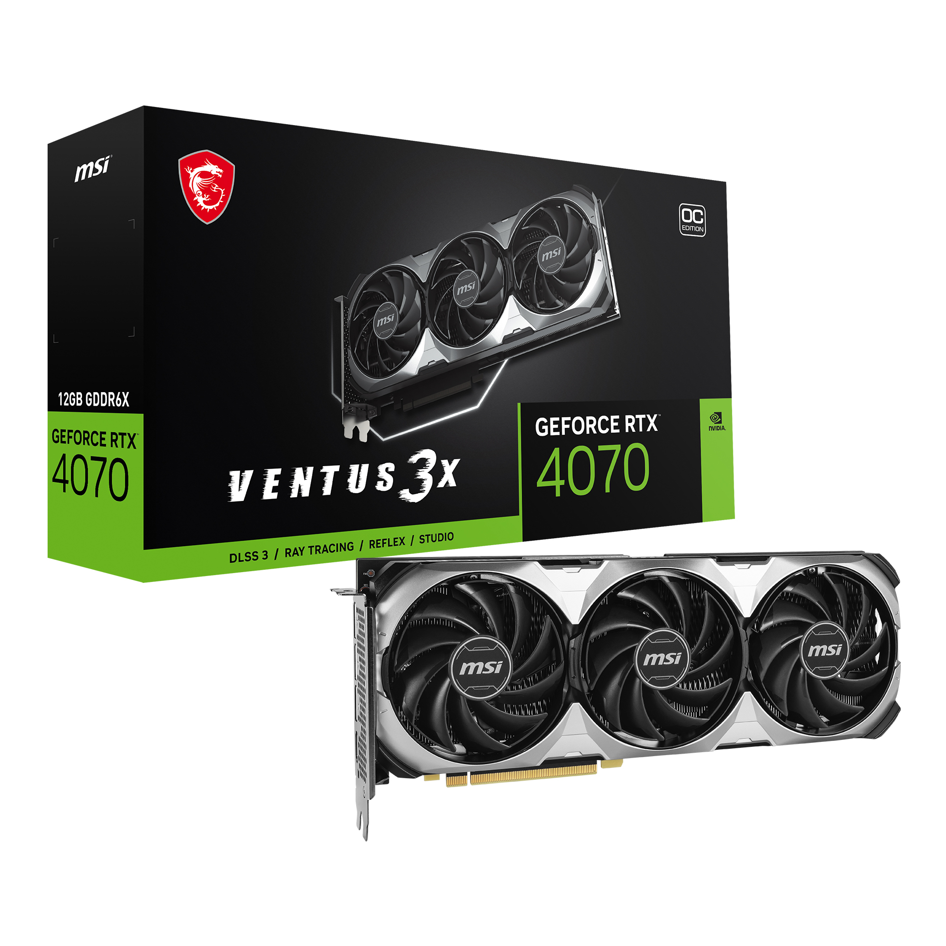 MSI 12GB GEFORCE RTX 4070 VENTUS 3X E 12G OC GDDR6X 192Bit PCIE 4.0 HDMI 3xDP - GEFORCE RTX 4070 VENTUS