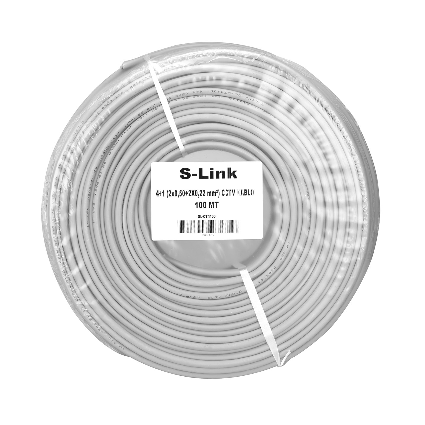 S-link SL-CT4100 4+1 2x0.50 (22x0.18 CCA) Folyolu Lüks 100M CCTV Kablo - SL-CT4100